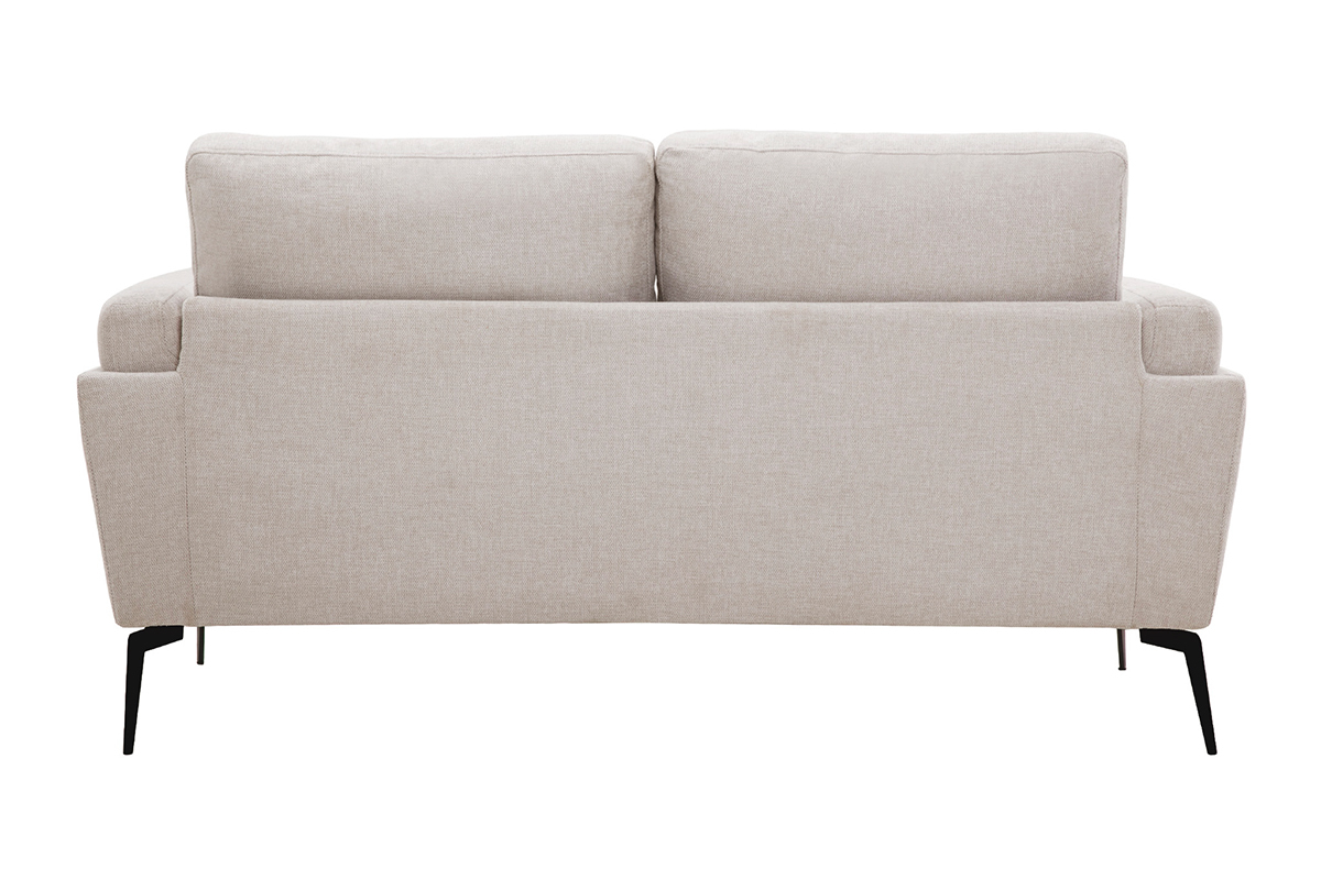 Canapé Mosco 2 Places Velours Beige Miliboo