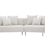 Canapé Iglesias 4 Places Velours Beige Miliboo