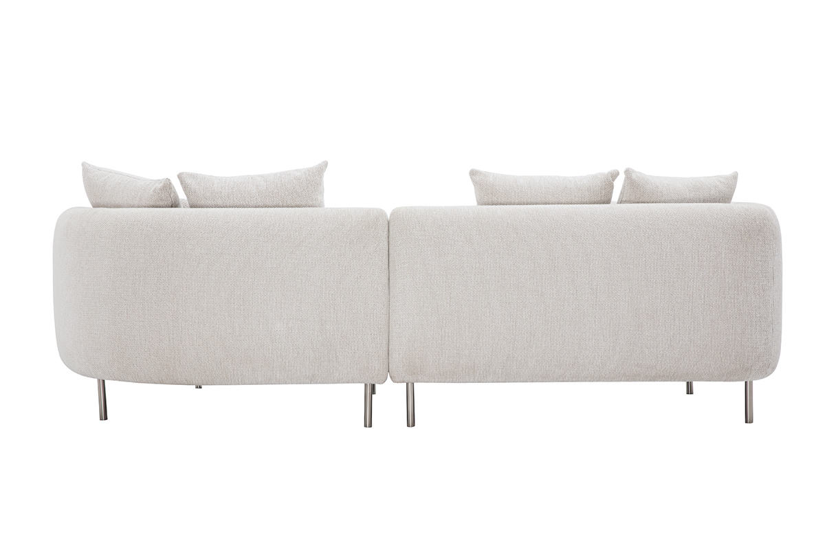 Canapé Iglesias 4 Places Velours Beige Miliboo