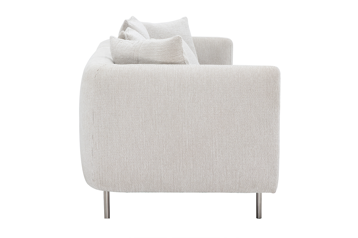 Canapé Iglesias 4 Places Velours Beige Miliboo