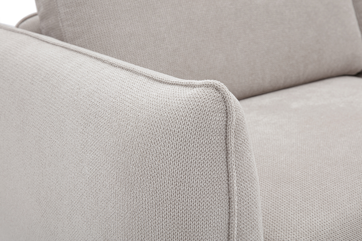 Canapé Todd 3 Places Tissu texturé Beige Miliboo