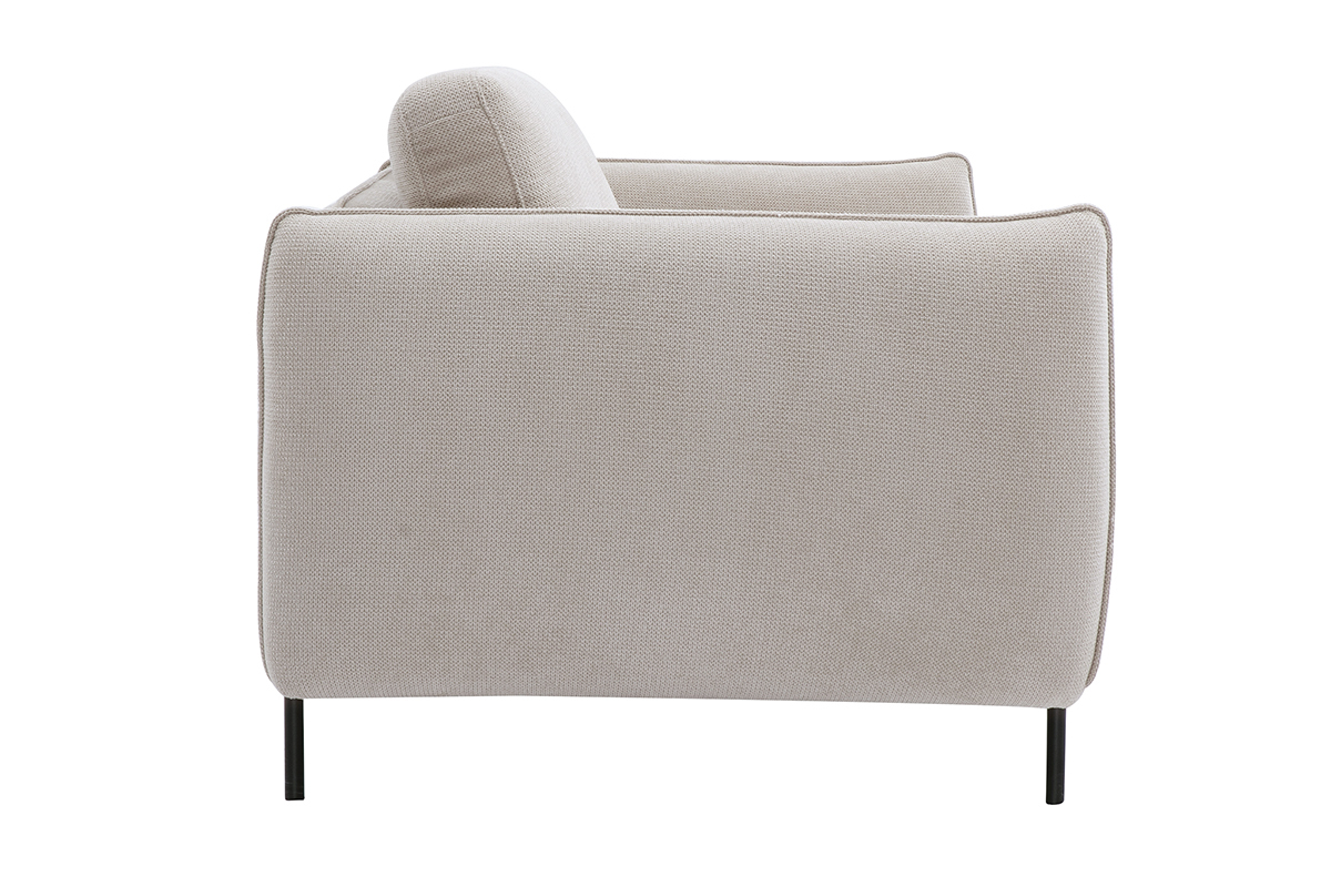 Canapé Todd 3 Places Tissu texturé Beige Miliboo