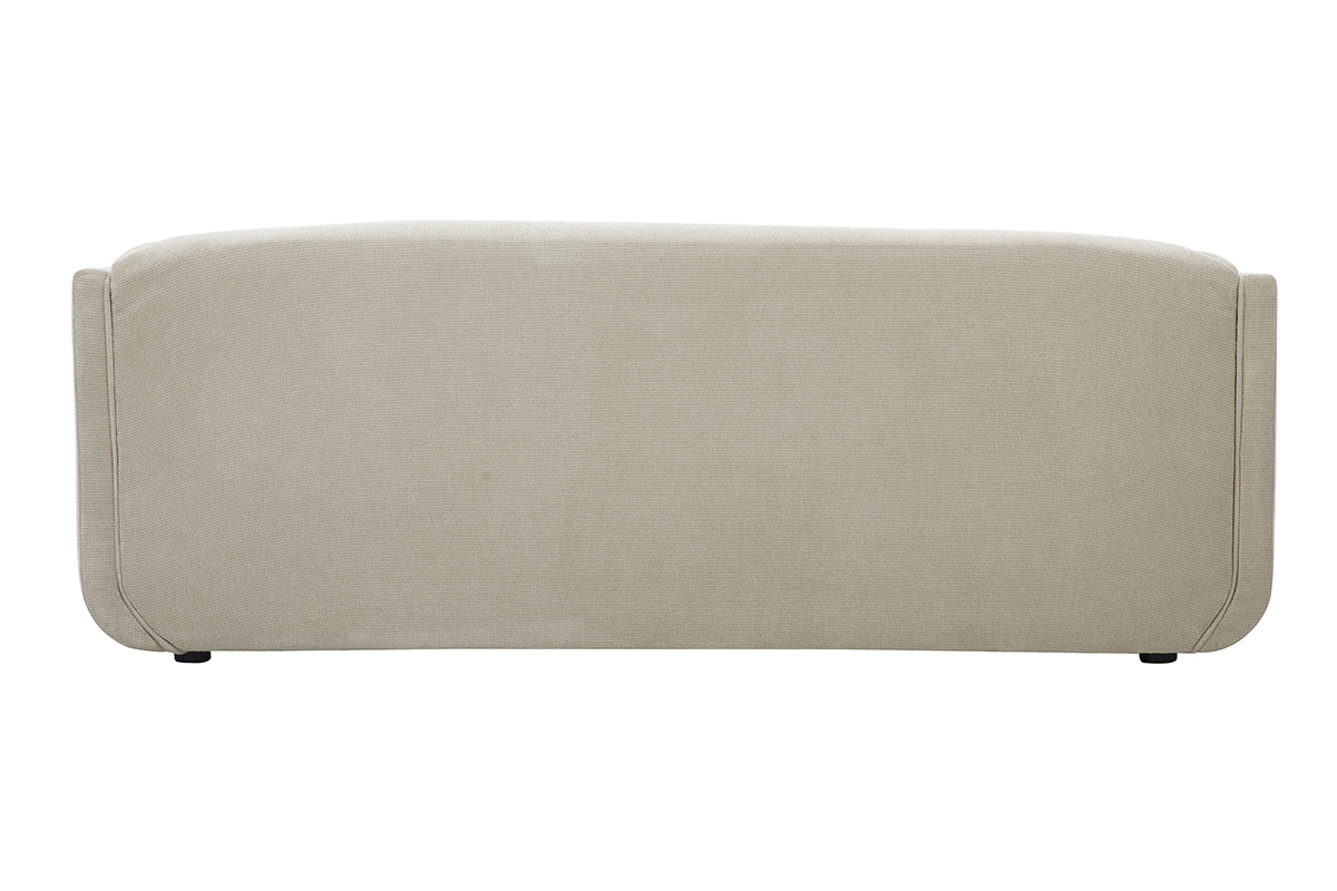Canapé Hosbo 3 Places Tissu texturé Beige Miliboo