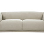 Canapé Hosbo 3 Places Tissu texturé Beige Miliboo