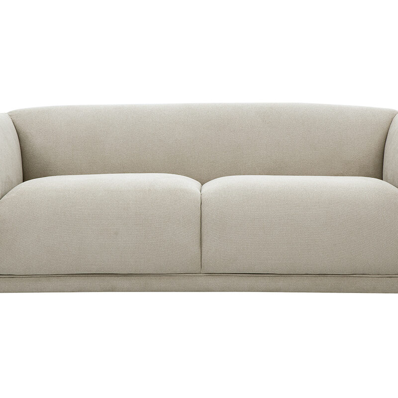 Canapé Hosbo 3 Places Tissu texturé Beige Miliboo