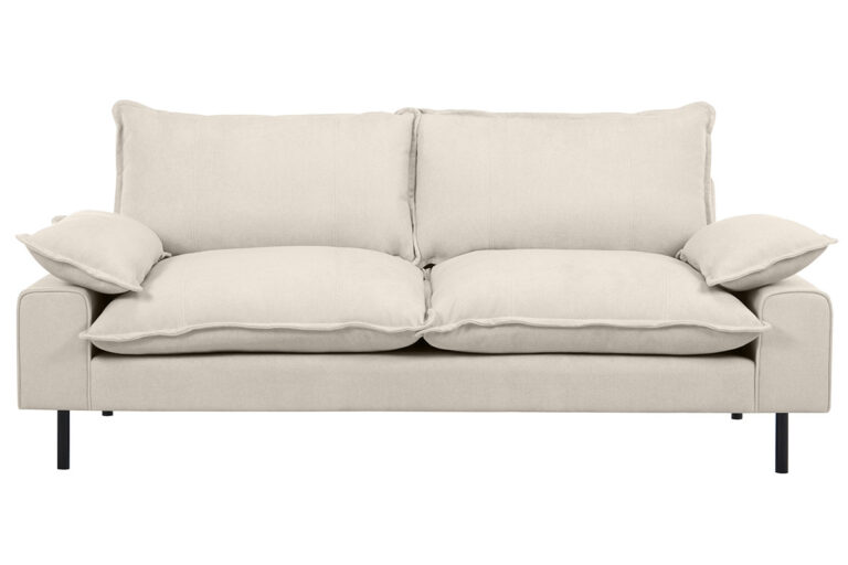 Canapé Dory 3 Places Velours Beige Miliboo