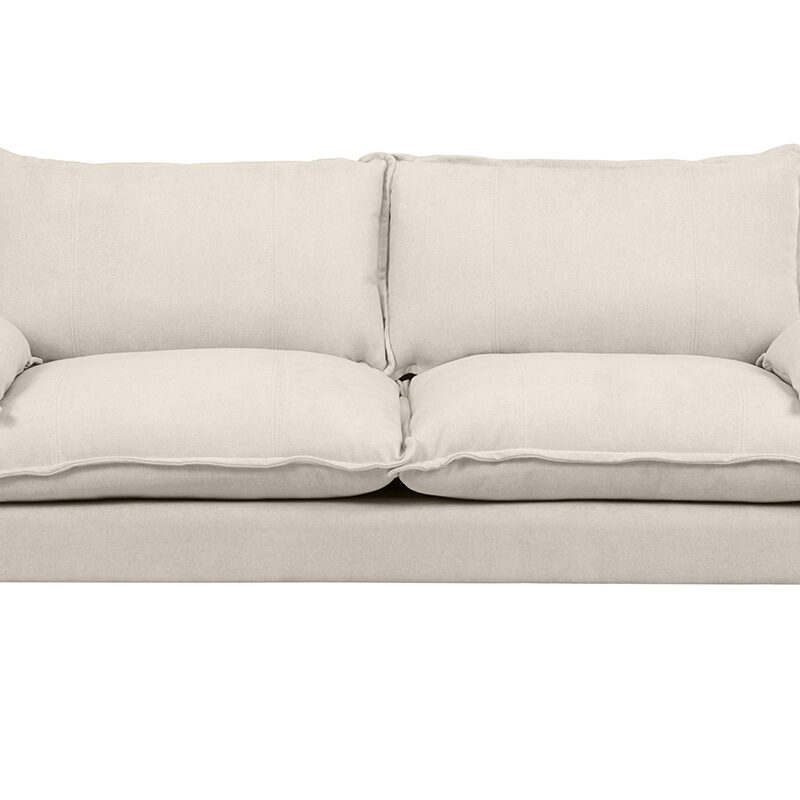 Canapé Dory 3 Places Velours Beige Miliboo