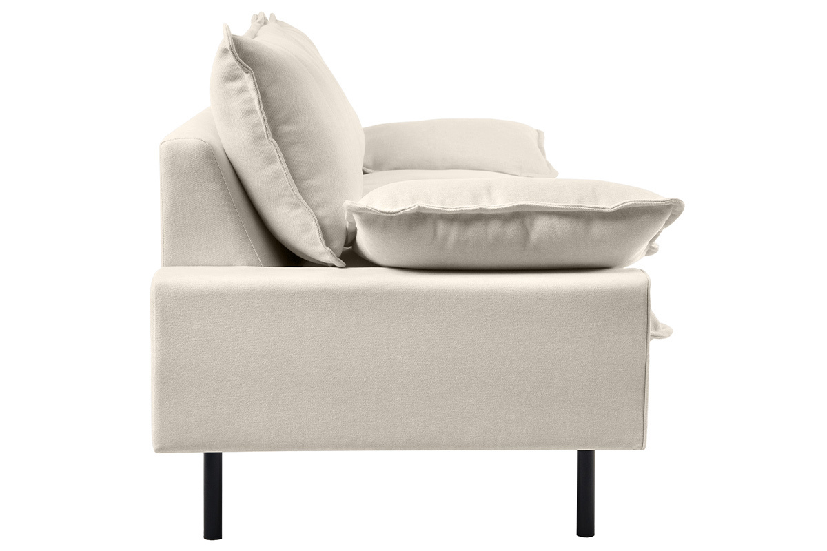 Canapé Dory 3 Places Velours Beige Miliboo