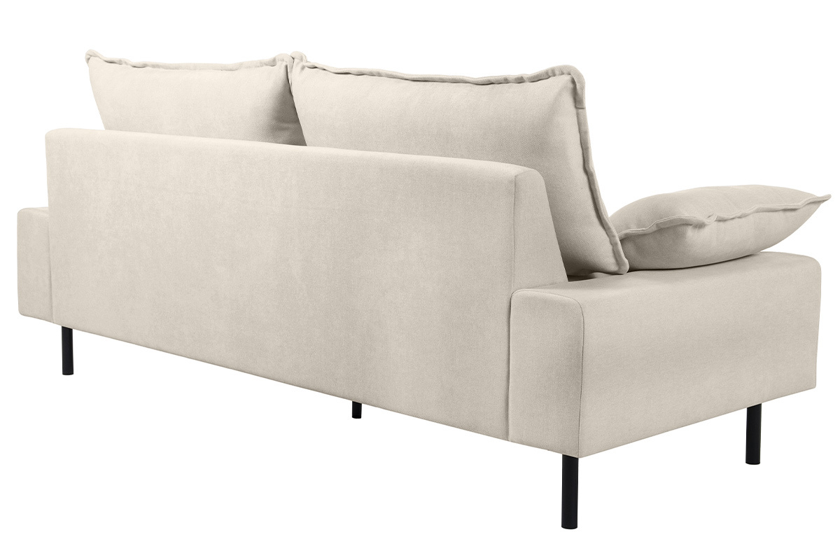 Canapé Dory 3 Places Velours Beige Miliboo
