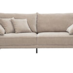 Canapé Tantor 3 Places Velours Beige Miliboo