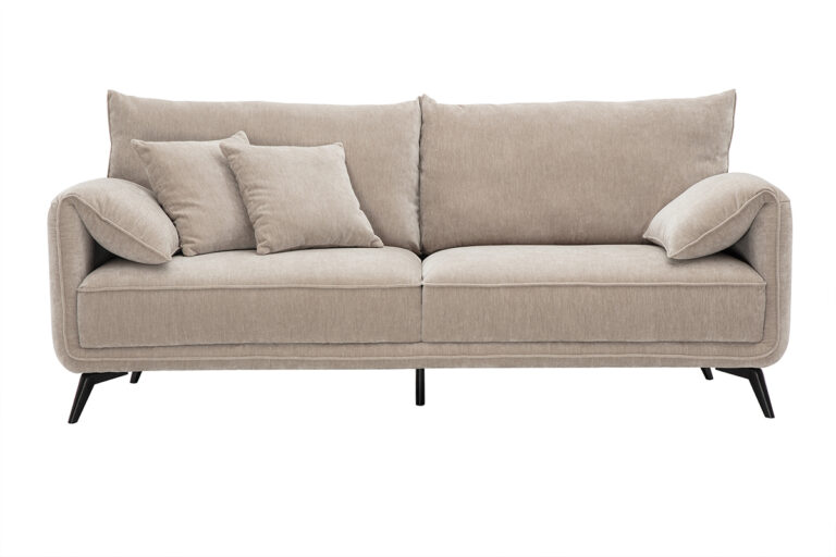 Canapé Tantor 3 Places Velours Beige Miliboo