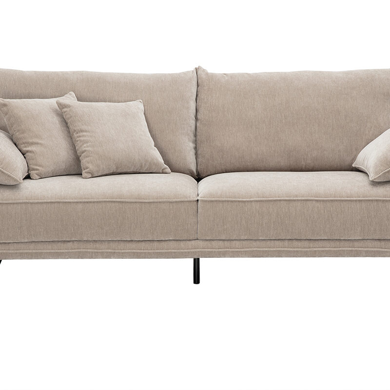 Canapé Tantor 3 Places Velours Beige Miliboo