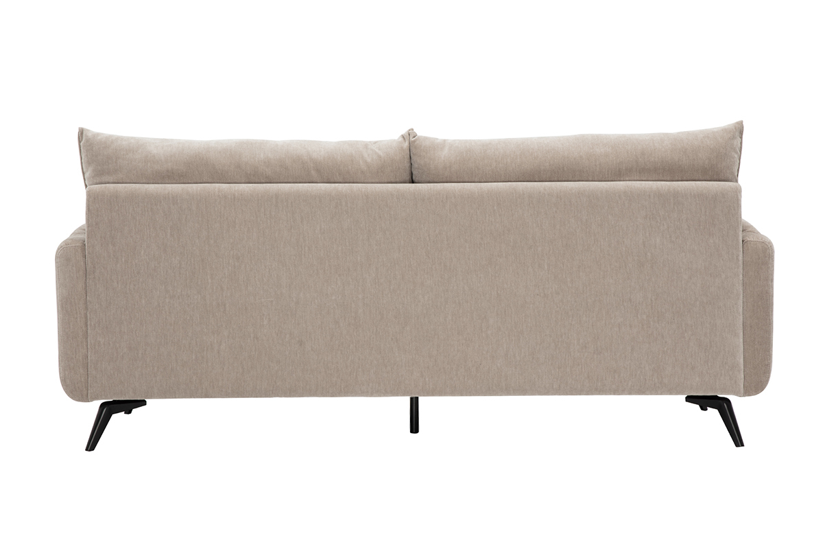Canapé Tantor 3 Places Velours Beige Miliboo