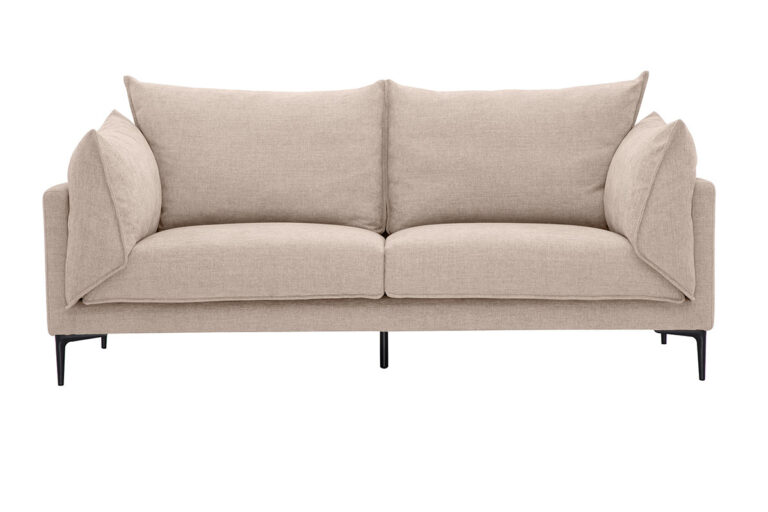Canapé Marius 3 Places Velours Beige Miliboo