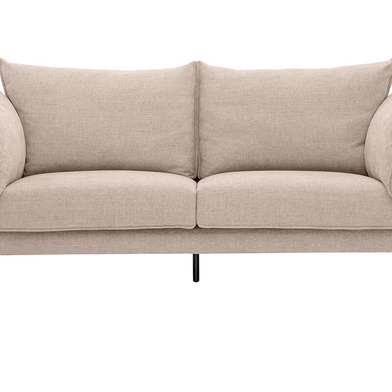 Canapé Marius 3 Places Velours Beige Miliboo
