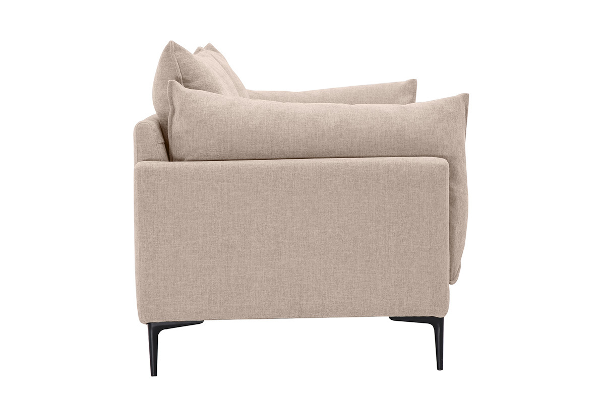Canapé Marius 3 Places Velours Beige Miliboo