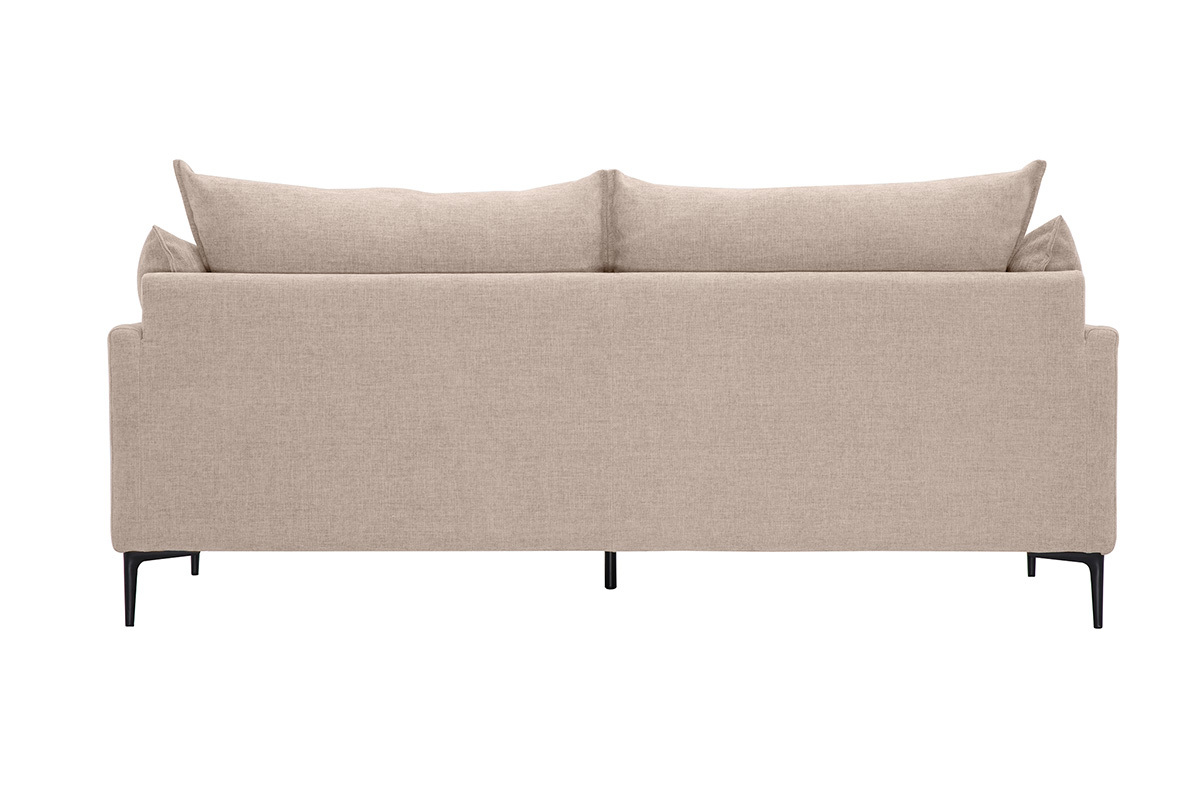 Canapé Marius 3 Places Velours Beige Miliboo