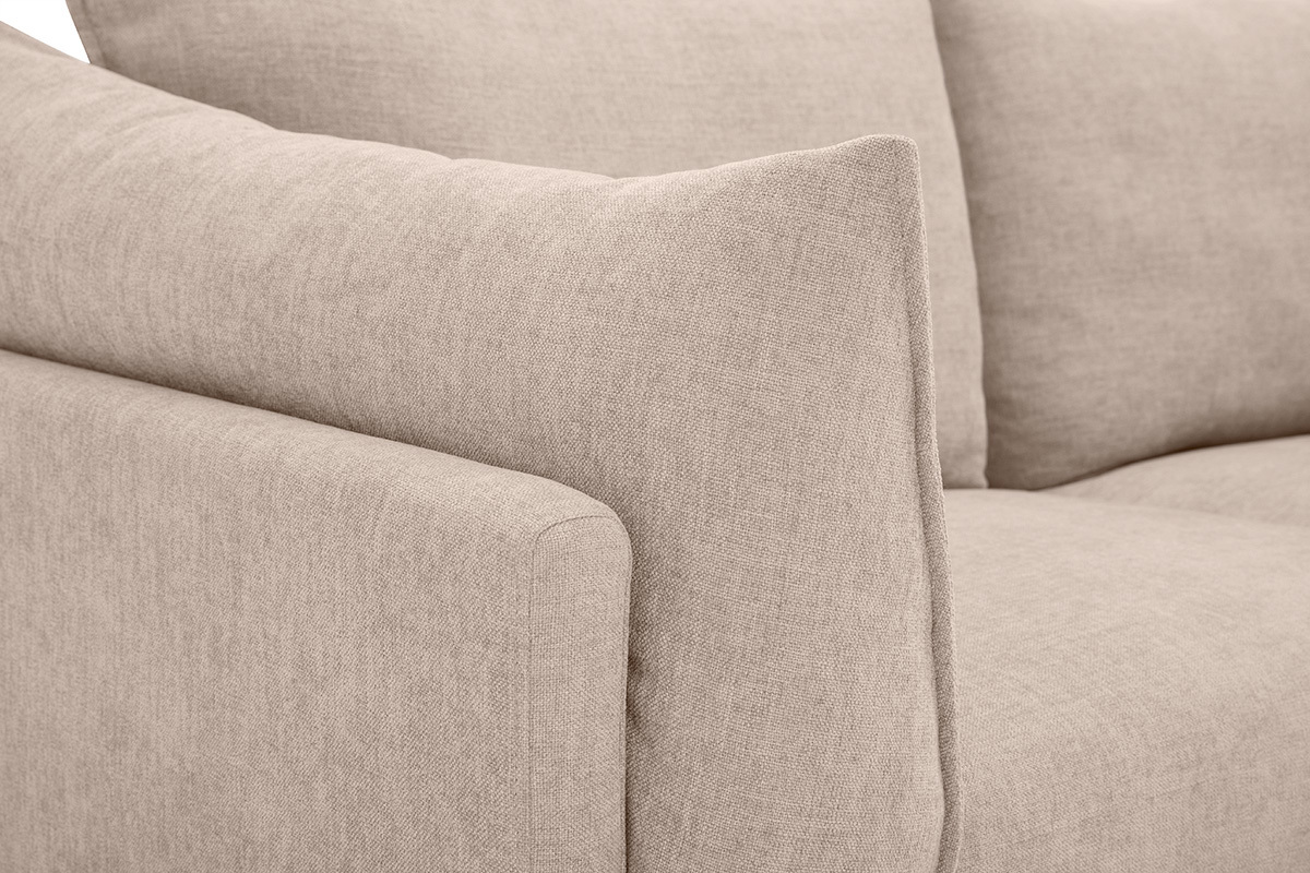 Canapé Marius 3 Places Velours Beige Miliboo