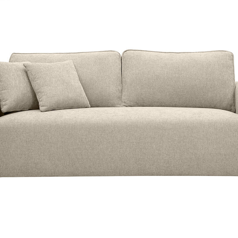 Canapé Pepper 3 Places Velours Beige Miliboo