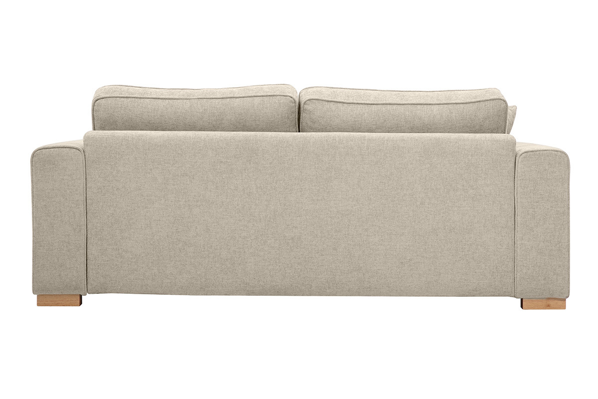 Canapé Pepper 3 Places Velours Beige Miliboo