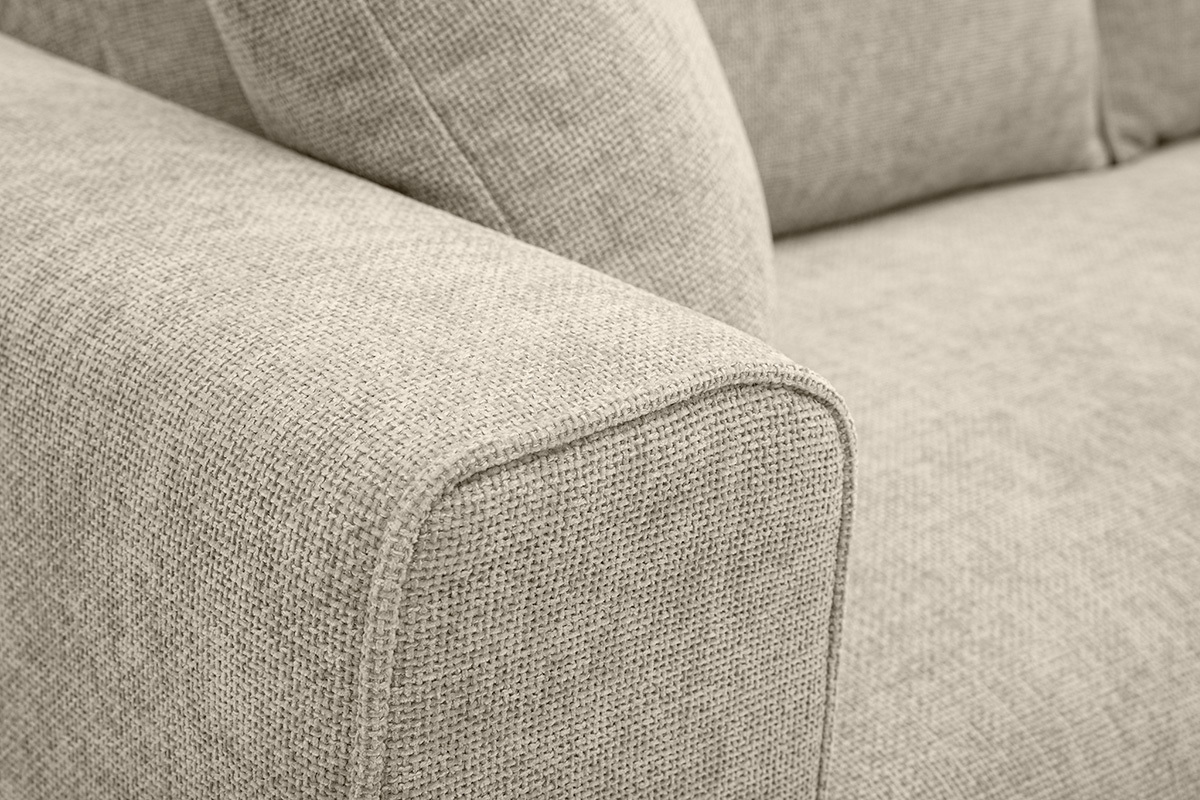 Canapé Pepper 3 Places Velours Beige Miliboo