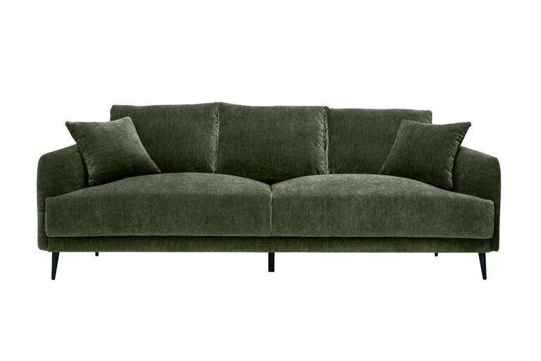 Canapé Jerry 3 Places Velours Vert Miliboo
