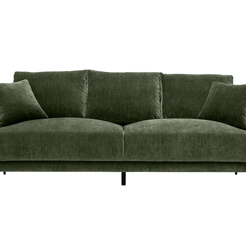 Canapé Jerry 3 Places Velours Vert Miliboo