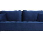 Canapé Beka 3 Places Velours Bleu Miliboo