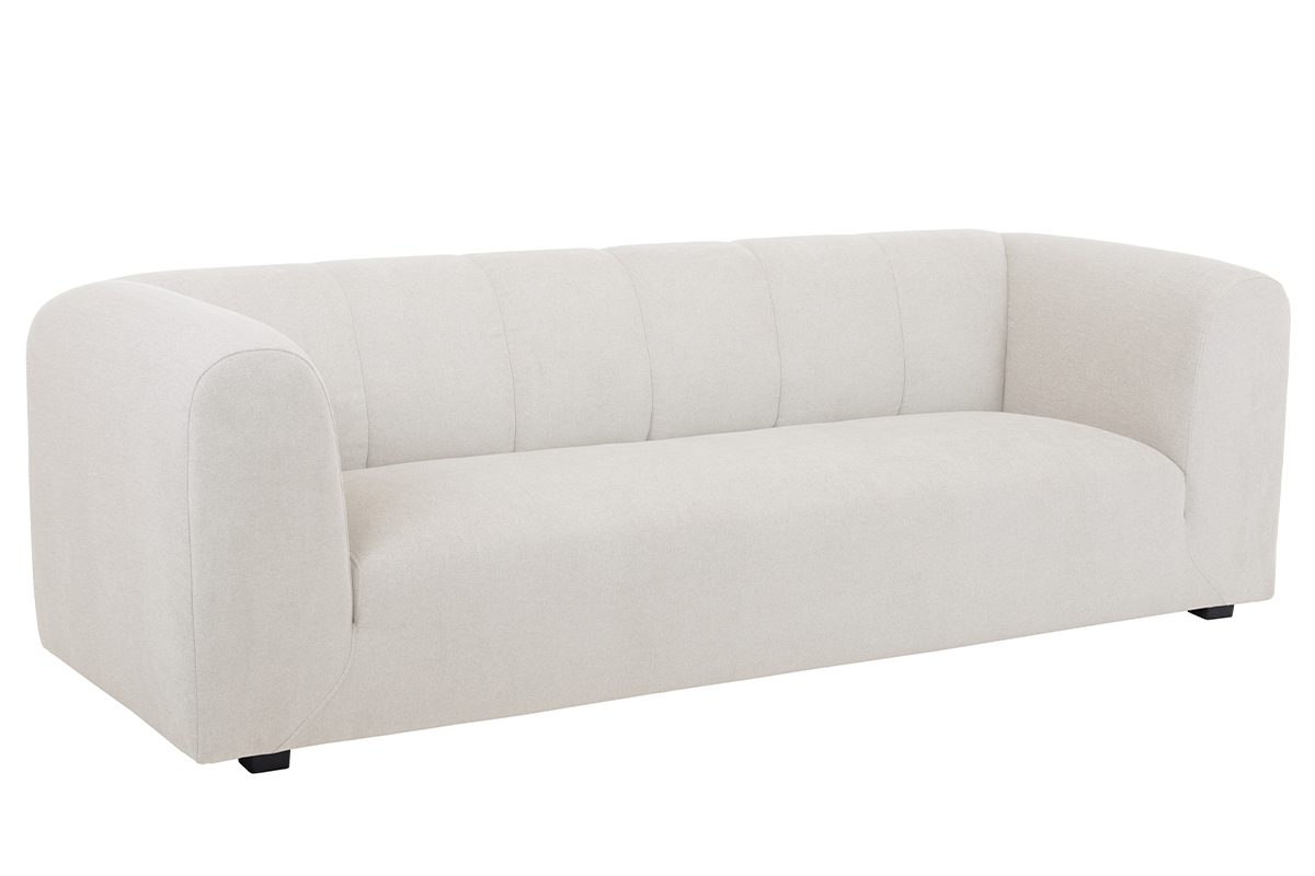 Canapé Oliveiro 4 Places Velours Beige Miliboo