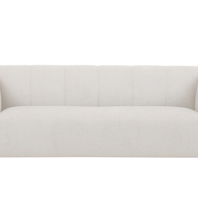 Canapé Oliveiro 4 Places Velours Beige Miliboo
