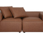 Canapé Fergus Modulable 2 Places Cuir Marron Miliboo
