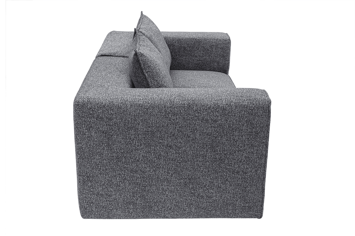 Canapé Kerry Modulable 2 Places Tissu lisse Gris Miliboo