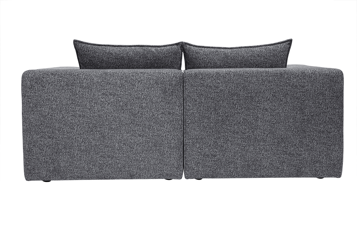 Canapé Kerry Modulable 2 Places Tissu lisse Gris Miliboo