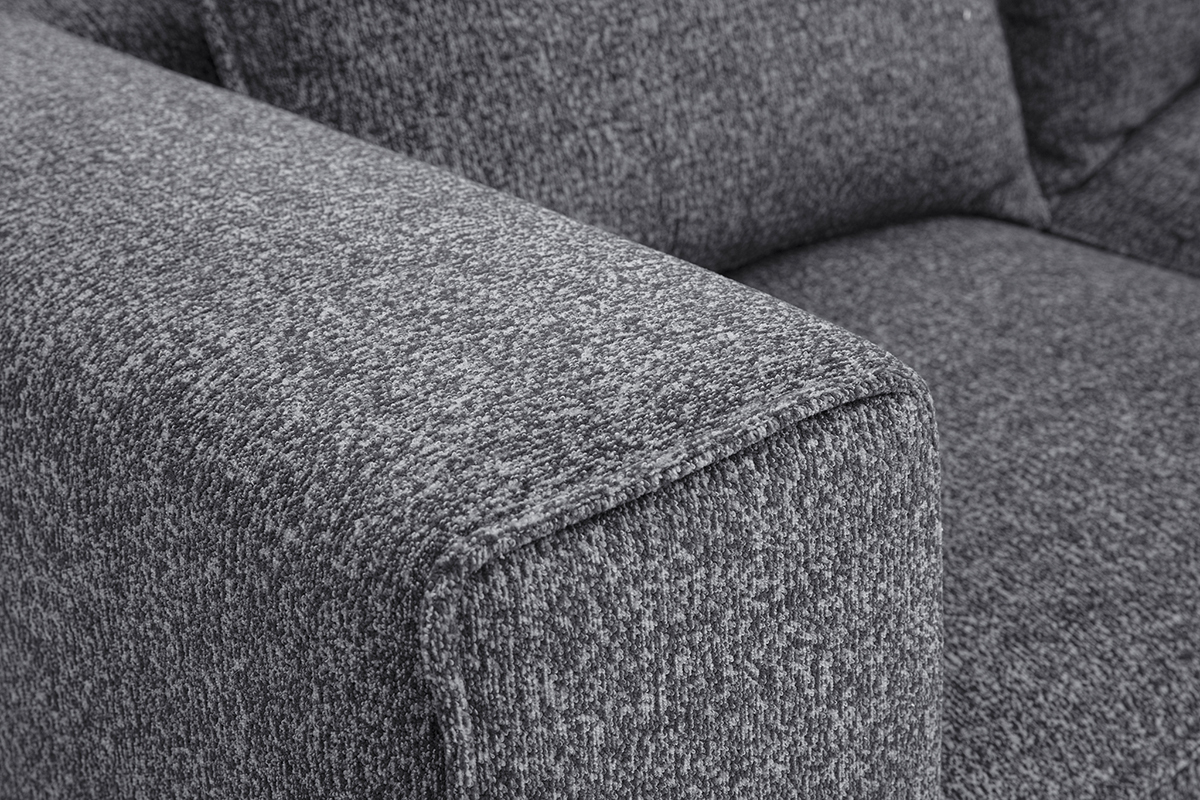 Canapé Kerry Modulable 2 Places Tissu lisse Gris Miliboo