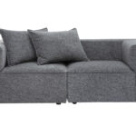Canapé Kerry Modulable 2 Places Tissu lisse Gris Miliboo