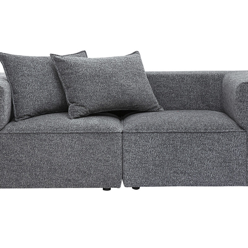 Canapé Kerry Modulable 2 Places Tissu lisse Gris Miliboo