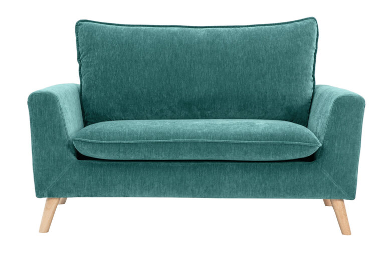 Canapé Jonas 2 Places Velours Bleu Miliboo