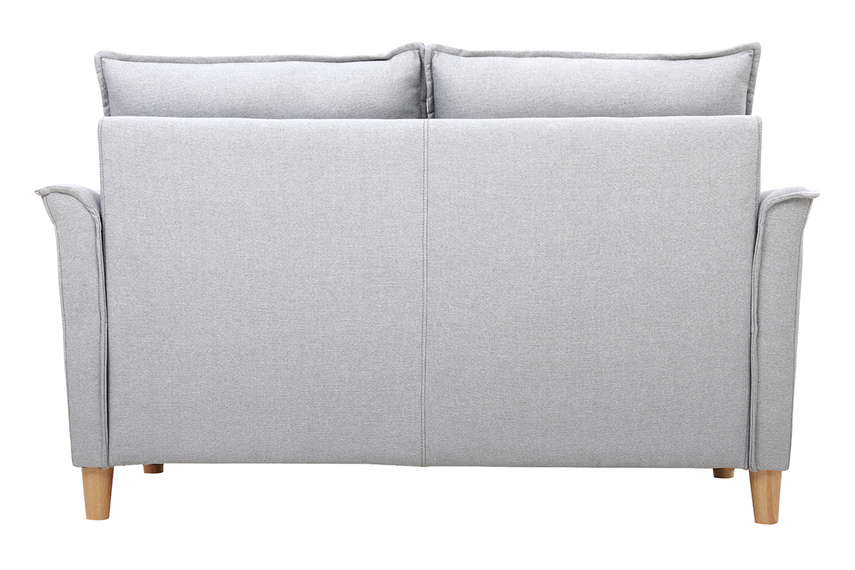 Canapé Cliff 2 Places Tissu lisse Gris Miliboo