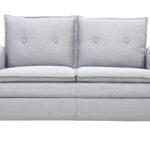 Canapé Cliff 2 Places Tissu lisse Gris Miliboo