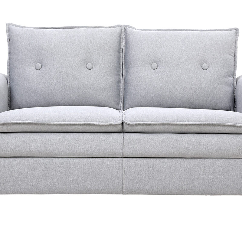 Canapé Cliff 2 Places Tissu lisse Gris Miliboo