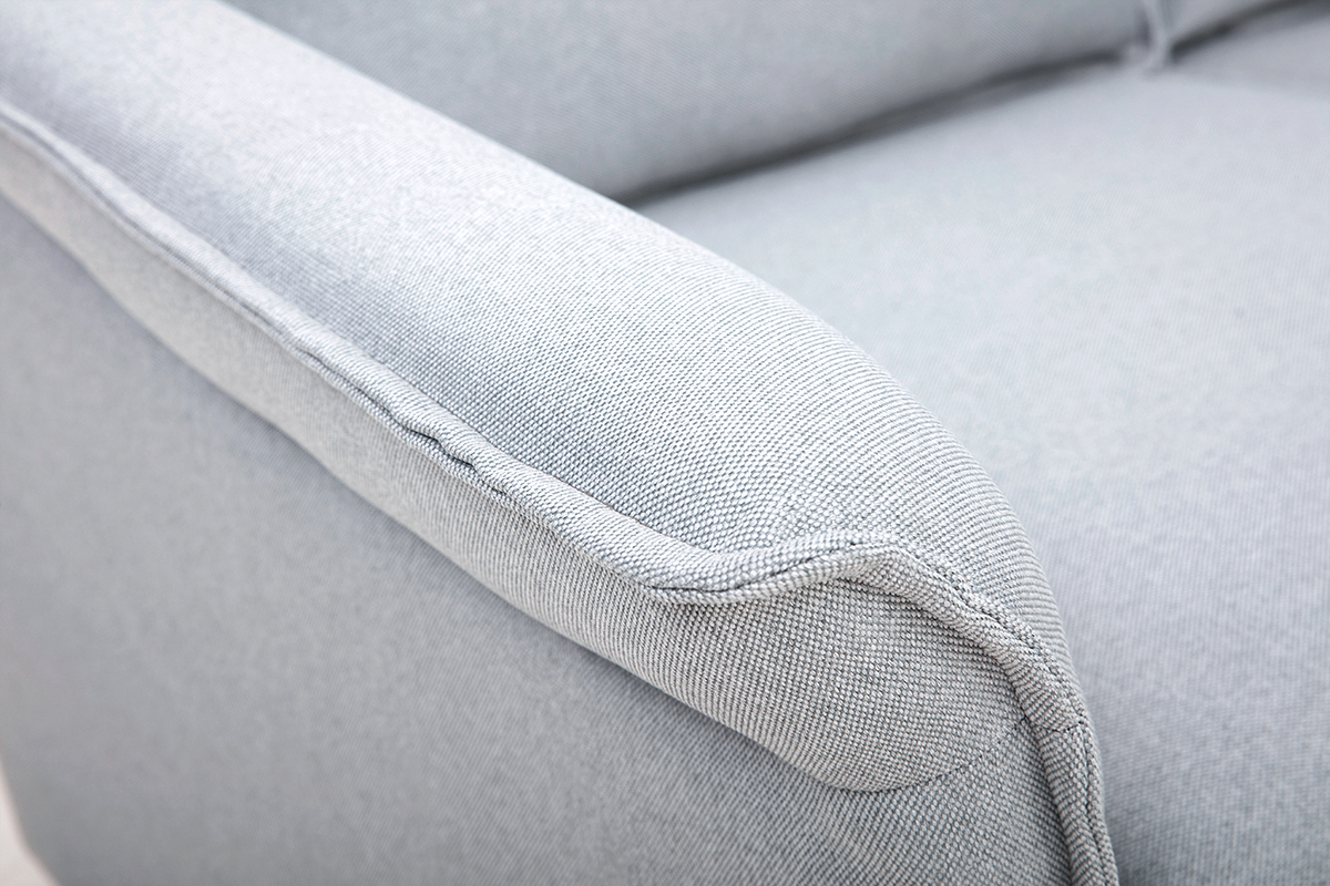 Canapé Cliff 2 Places Tissu lisse Gris Miliboo