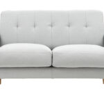 Canapé Luna 2 Places Tissu lisse Gris Miliboo