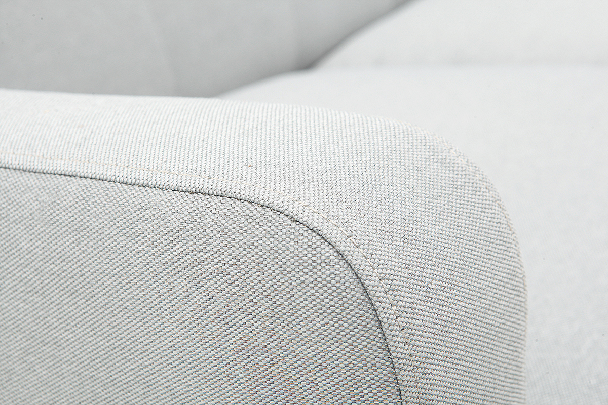 Canapé Luna 2 Places Tissu lisse Gris Miliboo