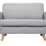 Canapé Pure 2 Places Tissu lisse Gris Miliboo