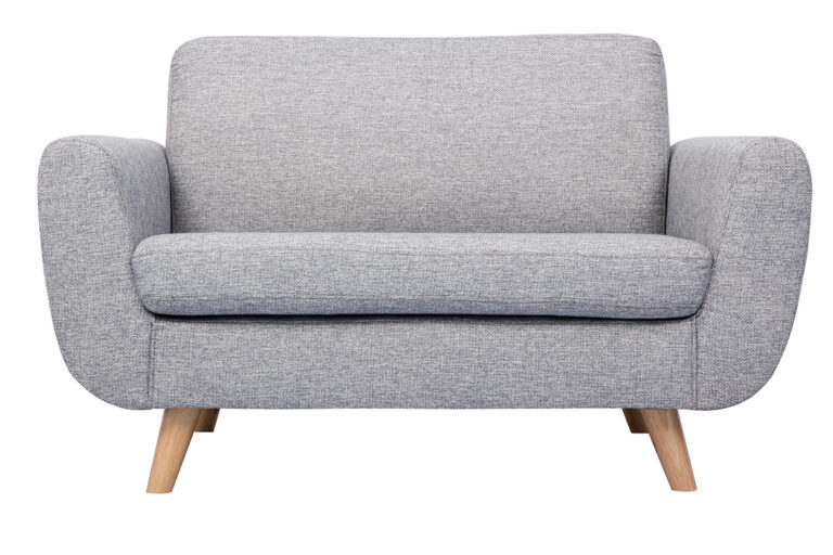 Canapé Pure 2 Places Tissu lisse Gris Miliboo