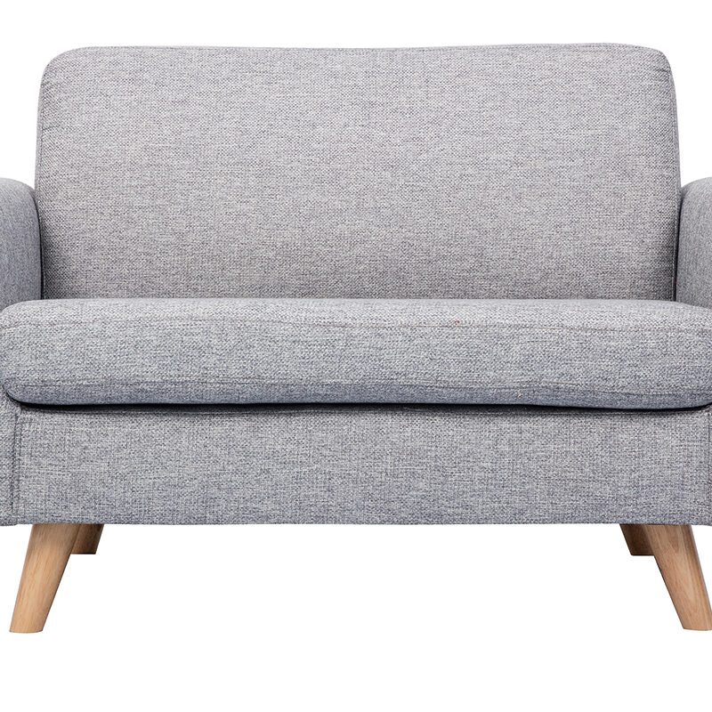 Canapé Pure 2 Places Tissu lisse Gris Miliboo