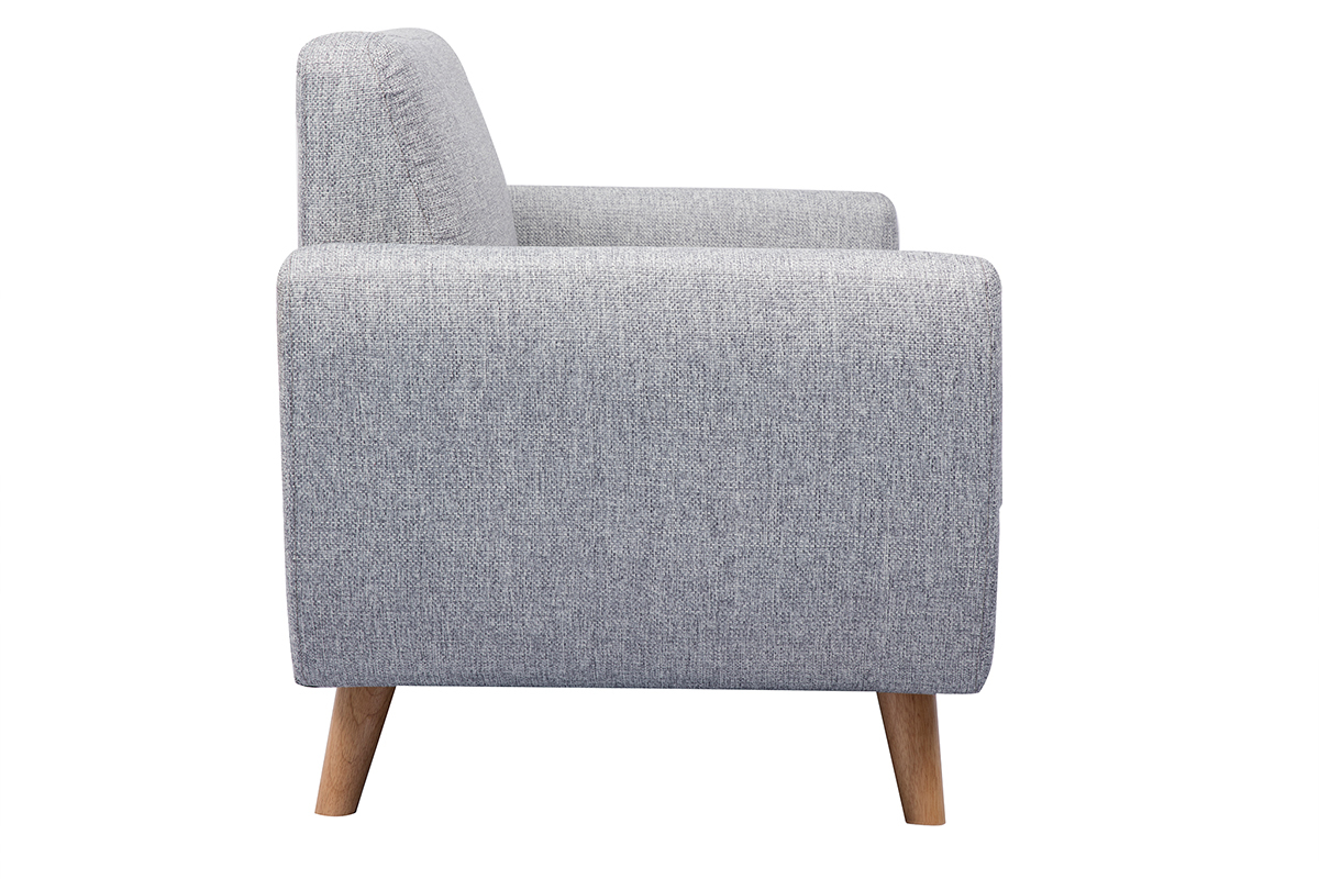 Canapé Pure 2 Places Tissu lisse Gris Miliboo