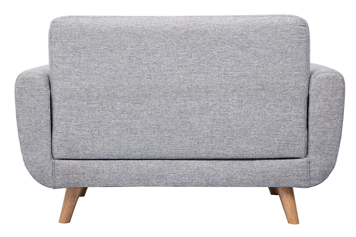Canapé Pure 2 Places Tissu lisse Gris Miliboo