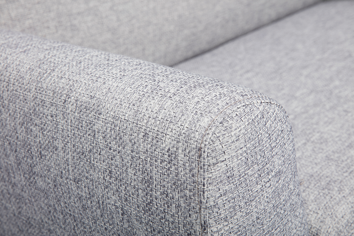 Canapé Pure 2 Places Tissu lisse Gris Miliboo