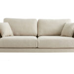 Canapé Vogue 3 Places Tissu lisse Beige Miliboo